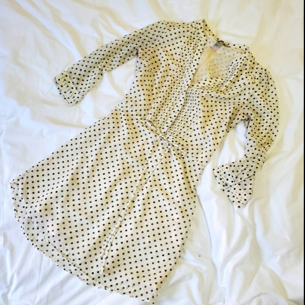 🦢H&M Polka Dot Pleated Dress